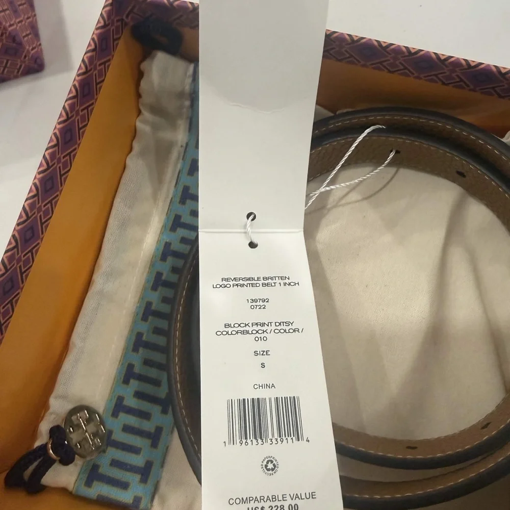 Tory Burch 1” Miller Reversible Belt Women’s Size Small